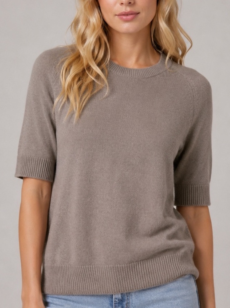 Vince 100% Cashmere Elbow Sleeve Knit Sweater Gray Crew Neck Xs 25836